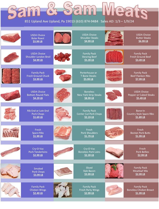 Sam & Sam Meats - Weekly Specials